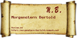 Morgenstern Bertold névjegykártya
